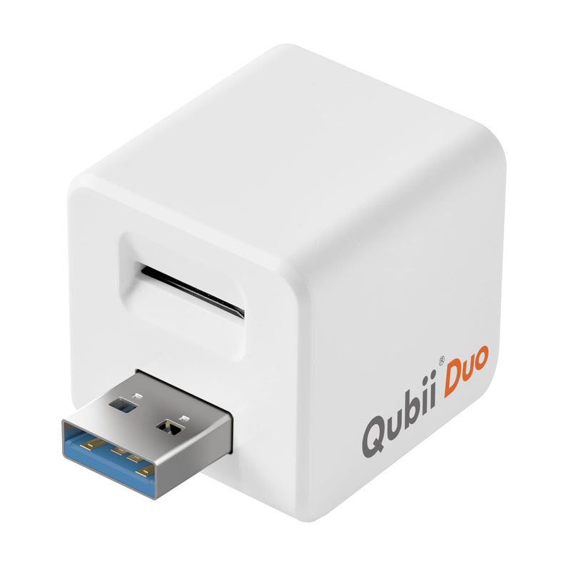 MAKTAR MFi-Certified Qubii Duo USB A Auto Photo Storage & iPhone Backup Charge and Automatically Save. Ends icloud fees. Free APP Apple Android One Button Restore and Backup with Photo Management - Image 1